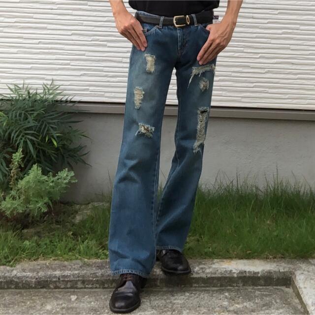 39s684Levi90s vintage フレアパンツ　ダメージ　ウエスタンベルボトム