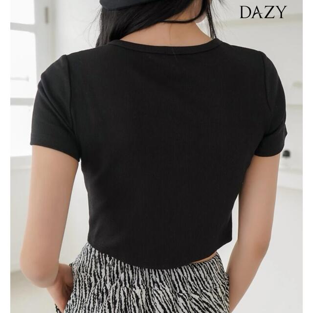 あい様専用　DAZY リブニットクロップド丈Tシャツ レディースのトップス(Tシャツ(半袖/袖なし))の商品写真