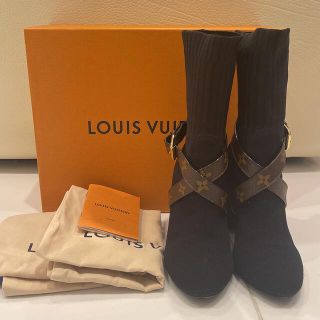 ルイヴィトン(LOUIS VUITTON)のLV シルエットライン　ニットブーツ　37  モノグラム(ブーツ)