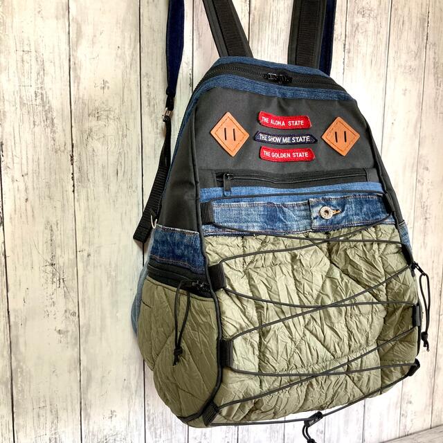 Big size CORDURA × DENIM × quiltまるっこリュック