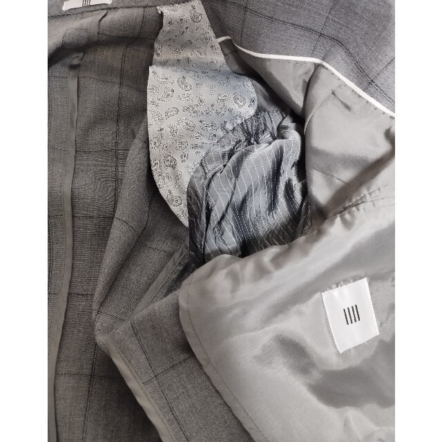 THE SUIT COMPANY(スーツカンパニー)のSUIT SELECT スーツセレクト グレー チェック ビジネス カジュアル メンズのスーツ(セットアップ)の商品写真