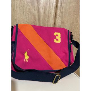 ポロラルフローレン(POLO RALPH LAUREN)の本物ラルフローレンピンクオレンジビックポニーのショルダーバック　(ショルダーバッグ)