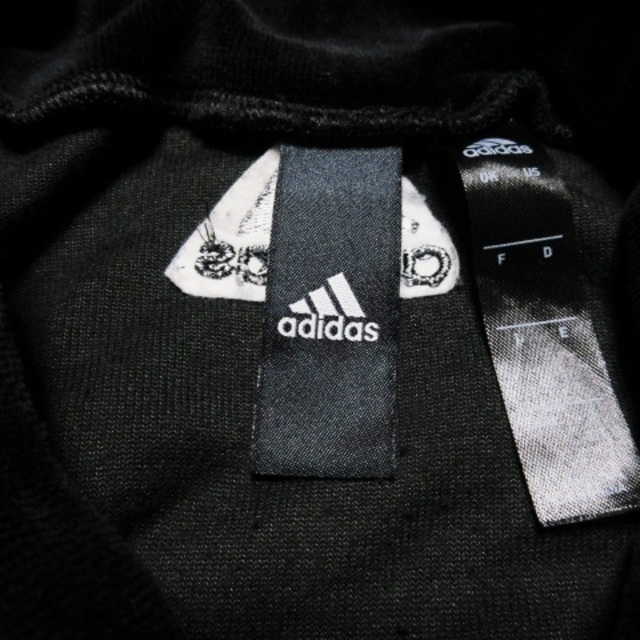 adidas(アディダス)のアディダス カットソー ベロア ハイネック 長袖 ライン ストリート OT 黒 レディースのトップス(カットソー(長袖/七分))の商品写真
