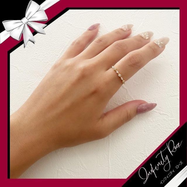 （1236）8号　ピンクゴールド繊細デザインコスチューム極細リング　指輪 レディースのアクセサリー(リング(指輪))の商品写真