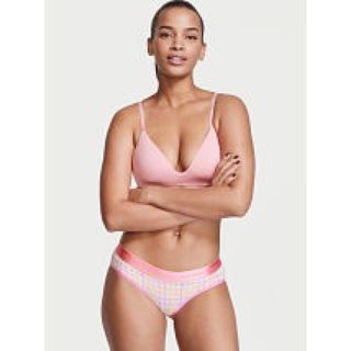 ヴィクトリアズシークレット(Victoria's Secret)の【新品】victoria's secret ショーツ　チェック　ロゴ　オレンジ(ショーツ)