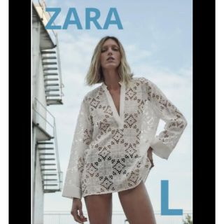 ザラ(ZARA)のZARA＊SNS掲載品♪新品 ホワイトレースカフタンブラウス(シャツ/ブラウス(長袖/七分))