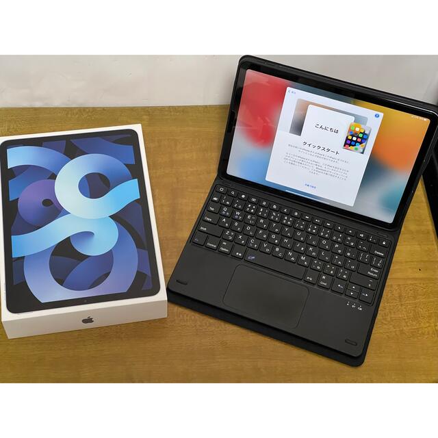 美品iPad air4 256GB セルラーブルー　日本語キーボードケース付！