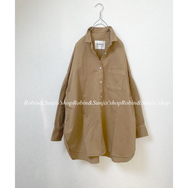 【UPPER HIGHTS 】『ARMY』brownbeigeシャツ