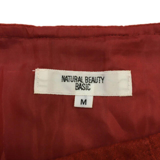 NATURAL BEAUTY BASIC(ナチュラルビューティーベーシック)のナチュラルビューティーベーシック スカート フレア ミニ 無地 M 赤 レッド レディースのスカート(ミニスカート)の商品写真