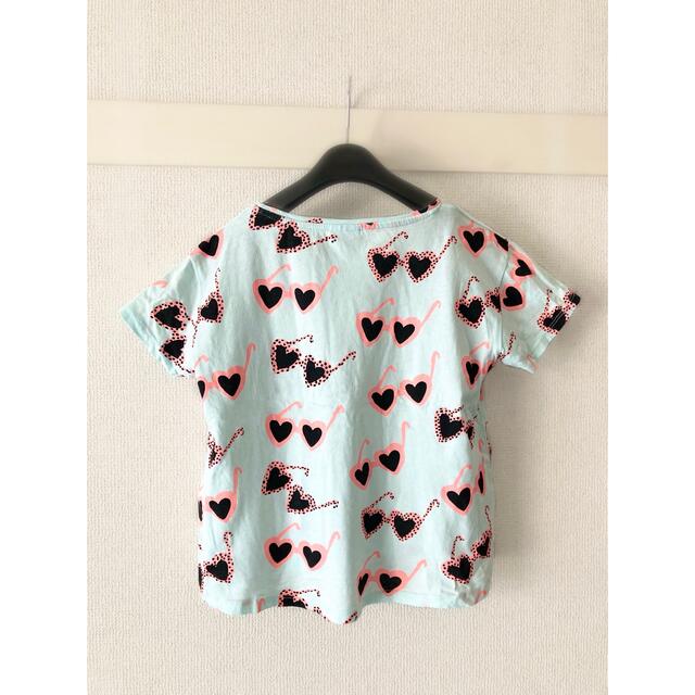 ZARA KIDS(ザラキッズ)のZARA ザラ キッズ　ハート サングラス ミントグリーンTシャツ 128 キッズ/ベビー/マタニティのキッズ服女の子用(90cm~)(Tシャツ/カットソー)の商品写真