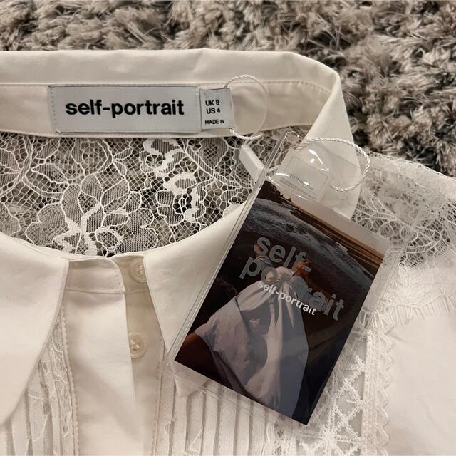新品】self portrait ミニ レース ワンピース 長袖 ホワイト 白 【返品
