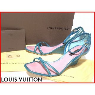 ルイヴィトン(LOUIS VUITTON)のルイヴィトン 34.5≒22cm ミュール 緑 エナメル 箱・保存袋  jtl(サンダル)