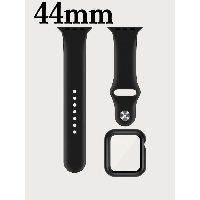 Apple Watch シリコンバンドケースセット 黒 44mm