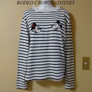 ロデオクラウンズワイドボウル(RODEO CROWNS WIDE BOWL)のRODEO CROWNSロデオ♡Mickey & Minnie襟フリルカットソー(カットソー(長袖/七分))