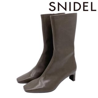 スナイデル(SNIDEL)の【極美品】SNIDEL スナイデル ミドルブーツ モカブラウン 23.5cm(ブーツ)