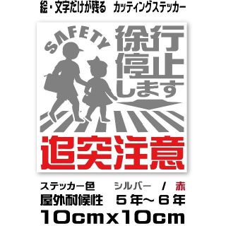☆横断歩道　徐行・停止・追突注意　カッティングステッカー(アート/写真)