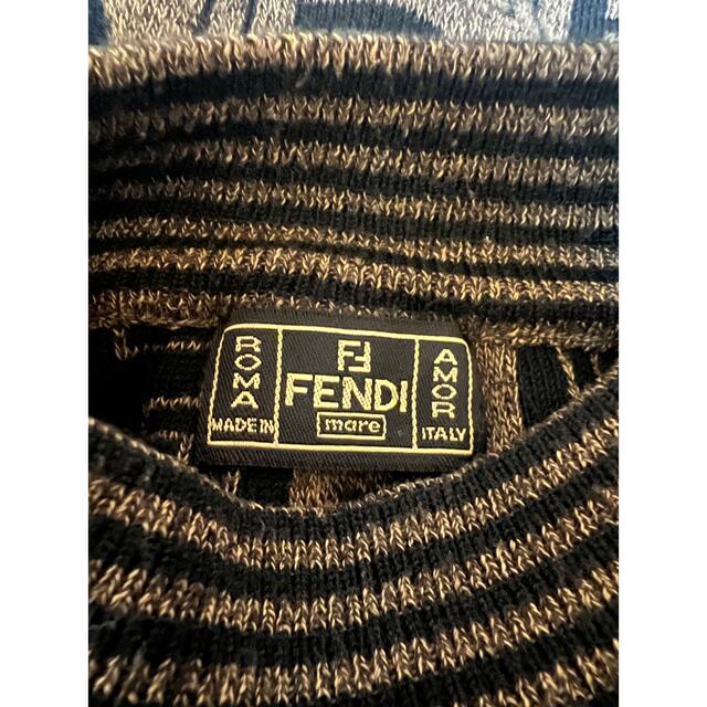 FENDI(フェンディ)のヴィンテージ FENDI フェンディ ロゴ ズッカ柄 ウール ニット セーター レディースのトップス(ニット/セーター)の商品写真