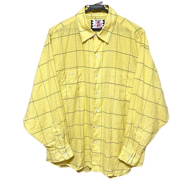 即完☆サノバチーズ Big Plaid Shirt 高級シルク混 長袖シャツ - シャツ