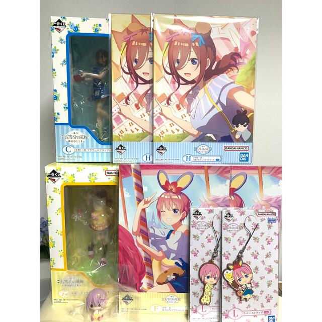 五等分の花嫁 一番くじ 一花、三玖 フィギュア イラストボード ちょこ