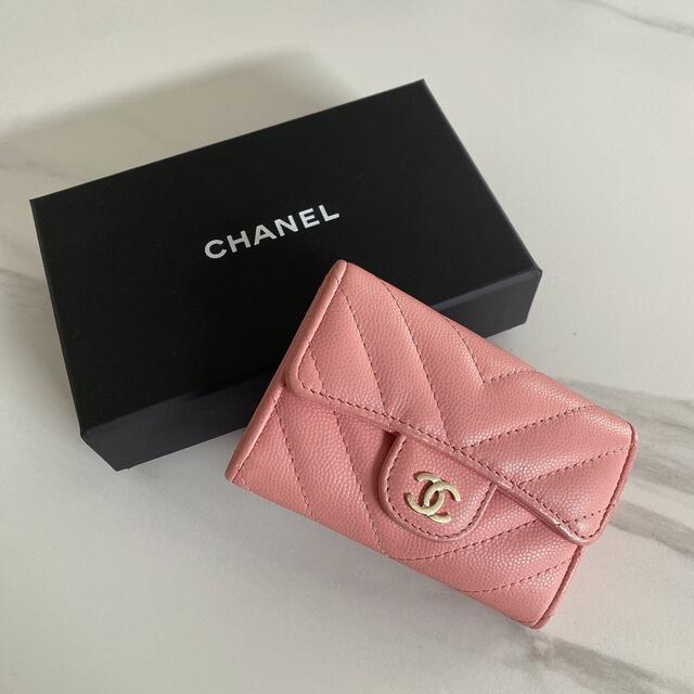 2022新商品 カードケース シャネル - CHANEL ミニ財布 ピンク 名刺入れ