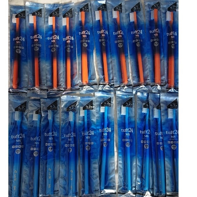 タフト24 ミディアムソフト 歯科専用 歯ブラシ カラーアソート 40本セット