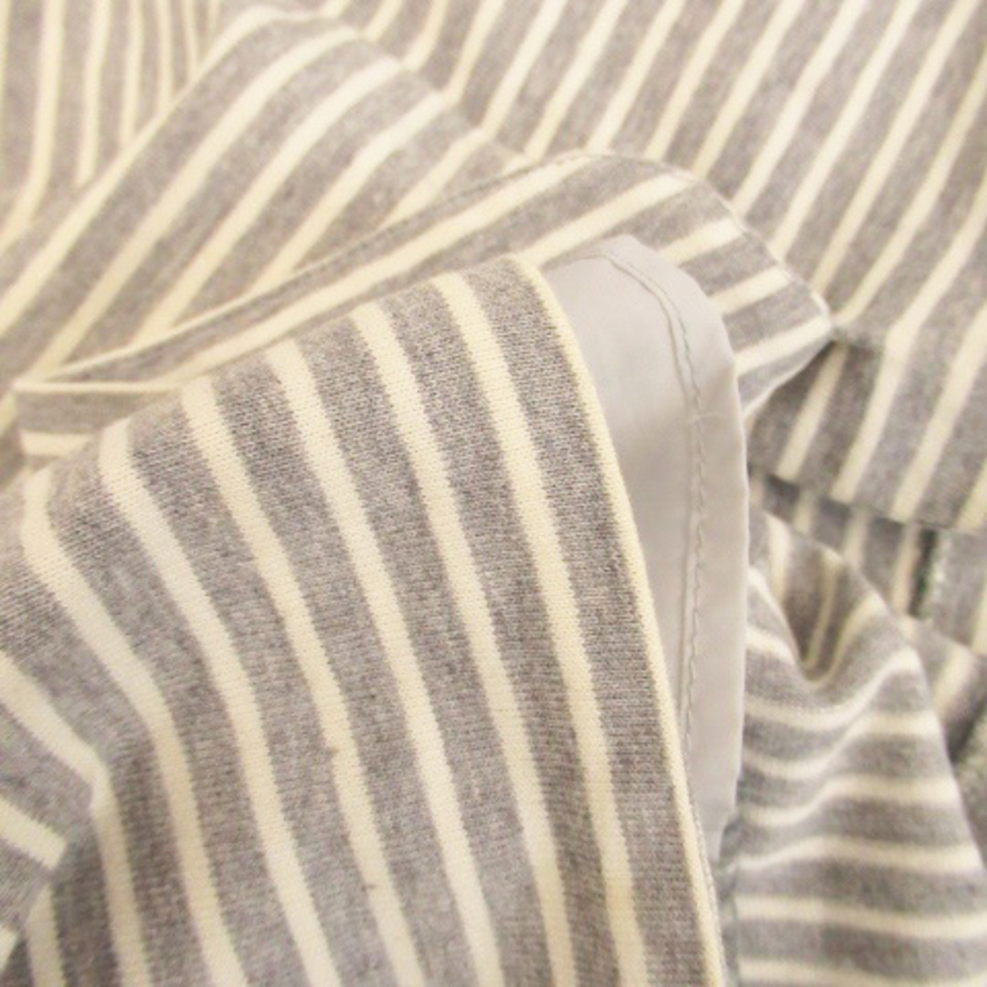 ESTNATION(エストネーション)のエストネーション ビス タイトスカート ボーダー柄 38 オフホワイト グレー レディースのスカート(ひざ丈スカート)の商品写真