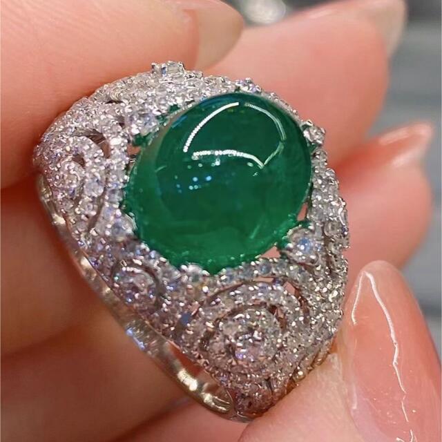 驚きの価格 天然 エメラルド ダイヤ リング4.89ct k18 ¥ mb-ltd.co.il