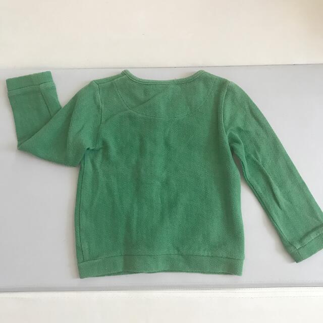 Petit jam(プチジャム)のプチジャム　くすみグリーンの動物柄カーディガン キッズ/ベビー/マタニティのキッズ服女の子用(90cm~)(カーディガン)の商品写真