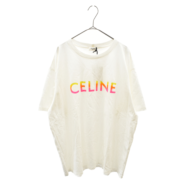 NEW限定品】 celine ホワイト 2X10B671Q ロゴプリント半袖Tシャツ 22AW