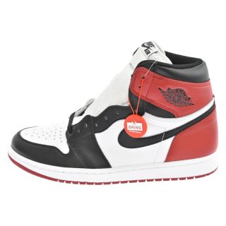 ナイキ(NIKE)のNIKE ナイキ AIR JORDAN 1 RETRO HIGH OG BLACK TOE 555088-125 エアジョーダン1 ハイカットスニーカー ブラックトゥ つま黒 US10.5 ホワイト/レッド/ブラック(スニーカー)