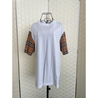 バーバリー(BURBERRY)のレア！BURBERRY Vintage check sleeve cottonT(Tシャツ/カットソー(半袖/袖なし))