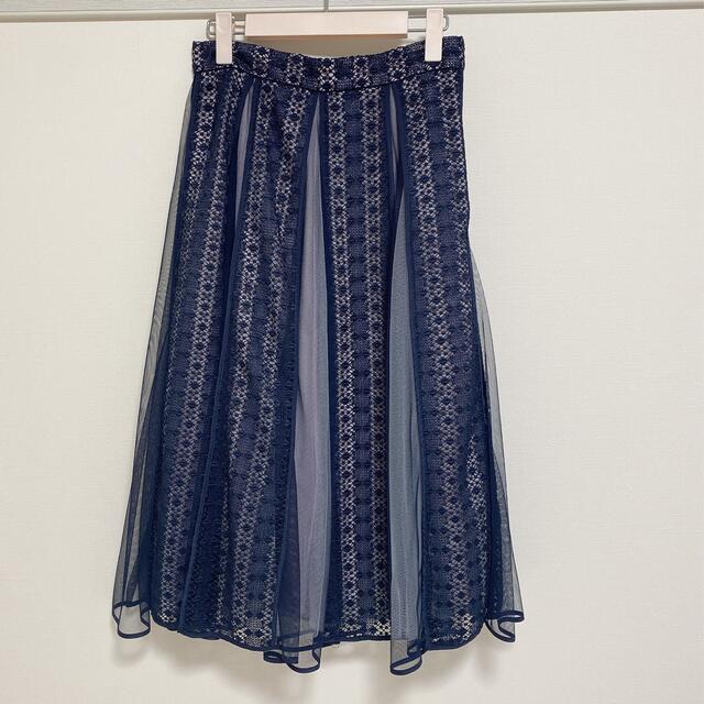 STRAWBERRY-FIELDS(ストロベリーフィールズ)のストロベリーフィールズ　ピエスモンテスカート　刺繍レーススカート レディースのスカート(ロングスカート)の商品写真