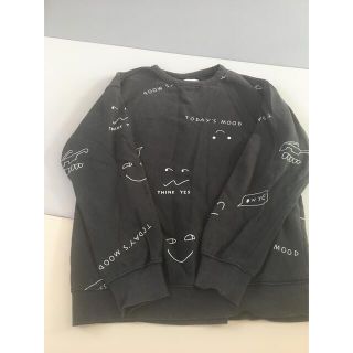 ザラ(ZARA)のZARA150黒スウェットフェイス柄 ~🦥(Tシャツ/カットソー)