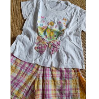 ニットプランナー(KP)のKPセットアップ120　お花♡チェック(Tシャツ/カットソー)