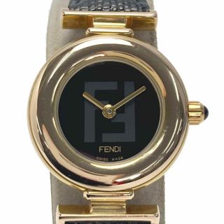 フェンディ(FENDI)の☆☆FENDI フェンディ FFロゴ GP ラウンドフェイス 320L ブラック クォーツ レディース 腕時計(腕時計)