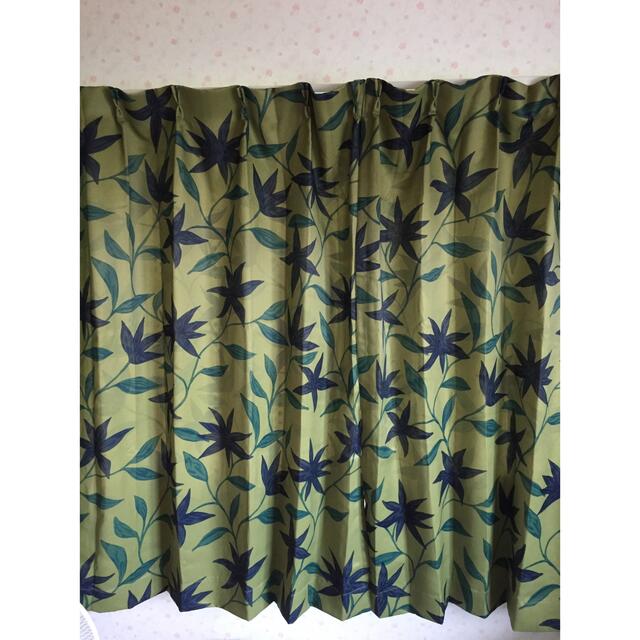2枚組新品【シビラ】遮光 カーテン【フローレス】W100×178グリーン