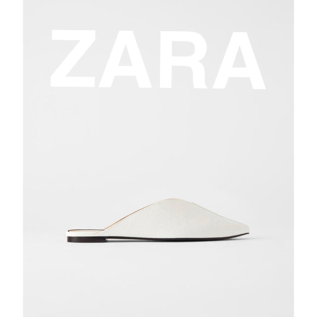 ZARA(ザラ)の37 ZARAザラ 型押しフラットミュール スッポン  レディースの靴/シューズ(スリッポン/モカシン)の商品写真