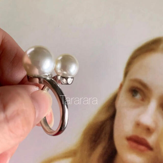 ●stainless Wperlring S●金属アレルギー対応 レディースのアクセサリー(リング(指輪))の商品写真