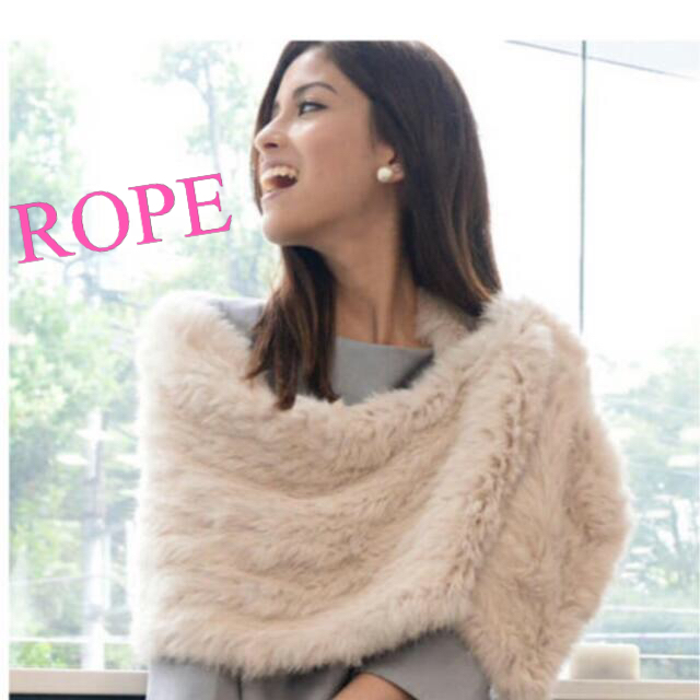 ROPE’(ロペ)のROPE ラビットファー ストール ライトグレー ✩.*˚ レディースのファッション小物(ストール/パシュミナ)の商品写真