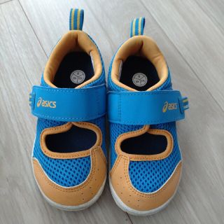 アシックスショウジ(asics)のアシックス　スニーカー　サンダル　15,5cm　ブルー✕オレンジ(スニーカー)