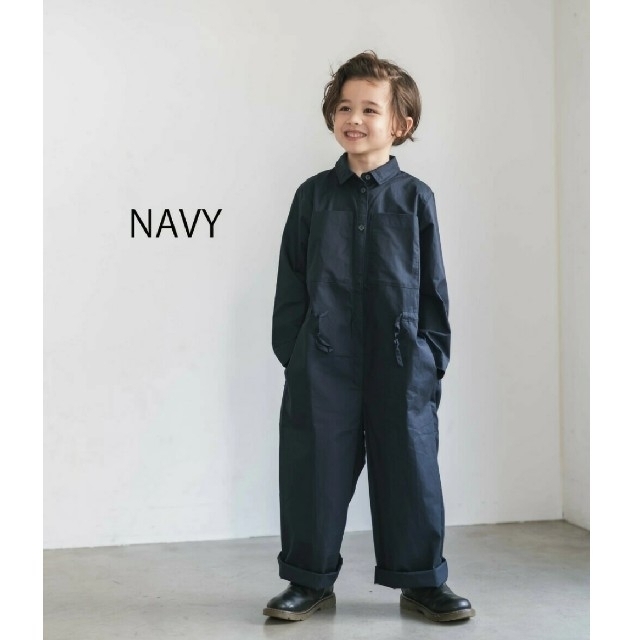 TODAYFUL(トゥデイフル)の❰美品❱riziere ピュアコットンジャンプスーツ NAVY 140 キッズ/ベビー/マタニティのキッズ/ベビー/マタニティ その他(その他)の商品写真