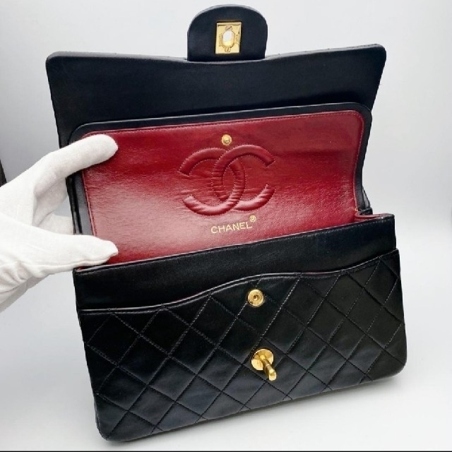 【美品】CHANEL マトラッセ ブラック黒 25cm ダブルフラッ