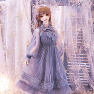 ボークス(VOLKS)の【未開封】チュールワンピースセット（ブルーグレー）(人形)