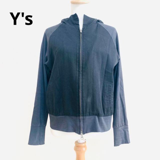 Y's(ワイズ)のY's ワイズ　ドッキング　ジップパーカー　サイズ3　ブラック　コットン レディースのジャケット/アウター(その他)の商品写真