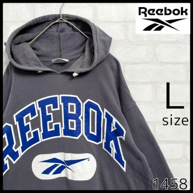 【入手困難】リーボック Reebok アーチロゴ ビッグロゴ パーカー グレー