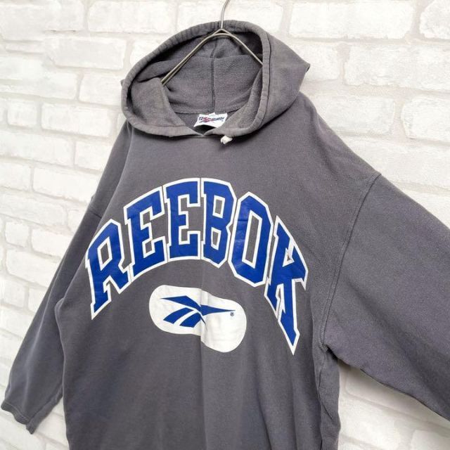 【入手困難】リーボック Reebok アーチロゴ ビッグロゴ パーカー グレー 6