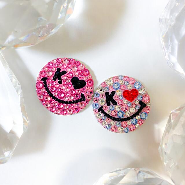 SWAROVSKI - ゴルフマーカー スワロフスキーデコ スマイル ニコちゃん SWAROVSKI - ゴルフマーカー スワロフスキーデコ スマイル ニコちゃん