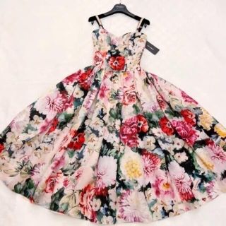 ドルチェアンドガッバーナ(DOLCE&GABBANA)の【ご専用出品☆】新品　定価44.2万円　フローラルシルクワンピース　正規品　38(ロングワンピース/マキシワンピース)