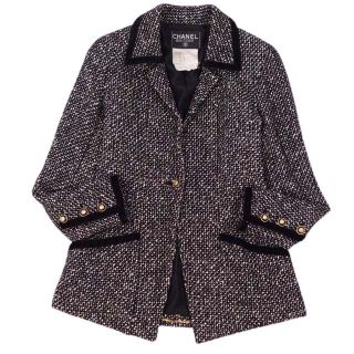 シャネル(CHANEL)のVintage シャネル ジャケット ツイード ココマークボタン 34 ブラック(その他)