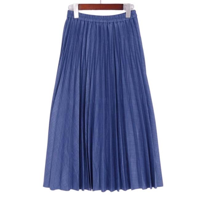 グレースコンチネンタル スカート プリーツ ポリエステル 36 ブルー約78cm